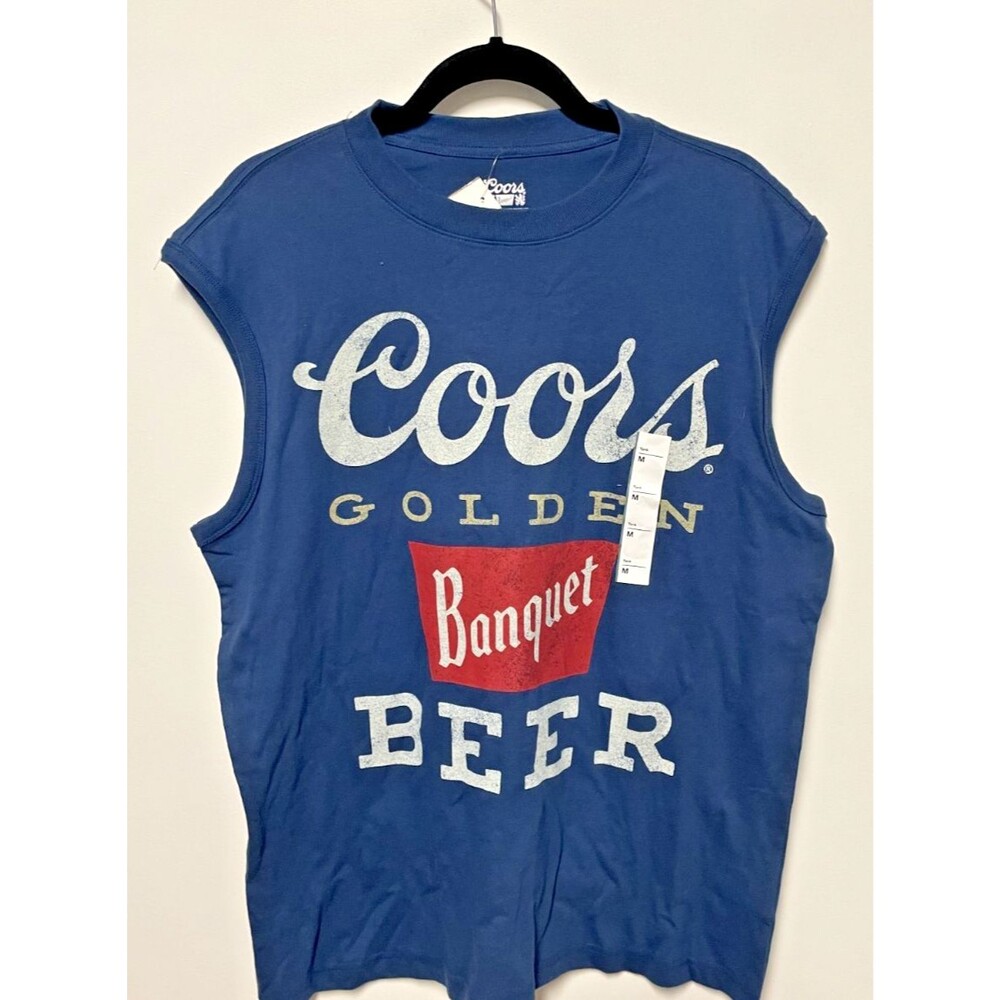 Coors Golden Banquet Beer No Sleeve T-Shirt Tee Size Medium M Sleeveless